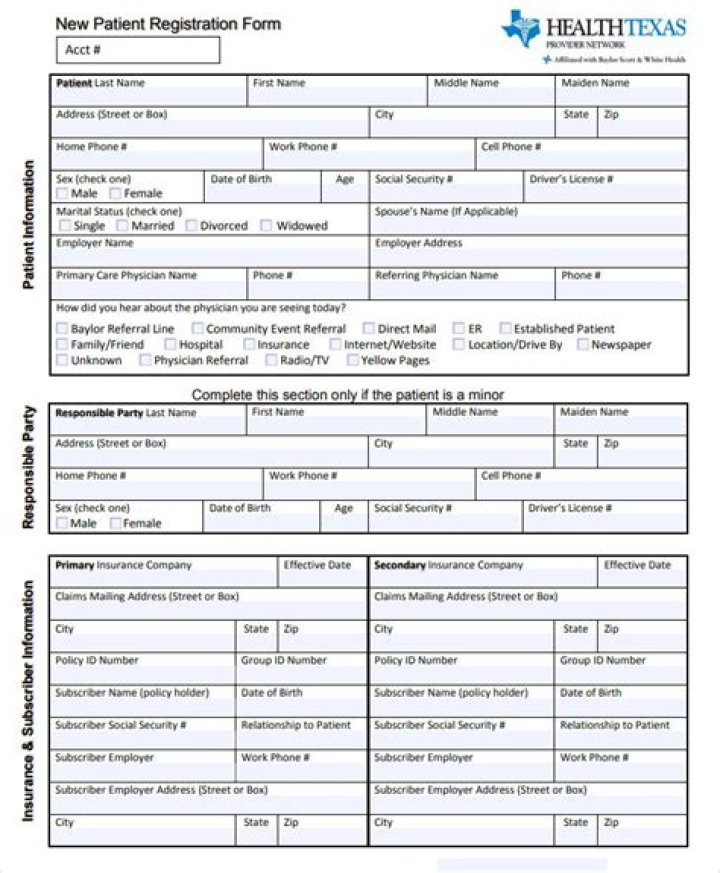 How often should a patient registration form be updated?
