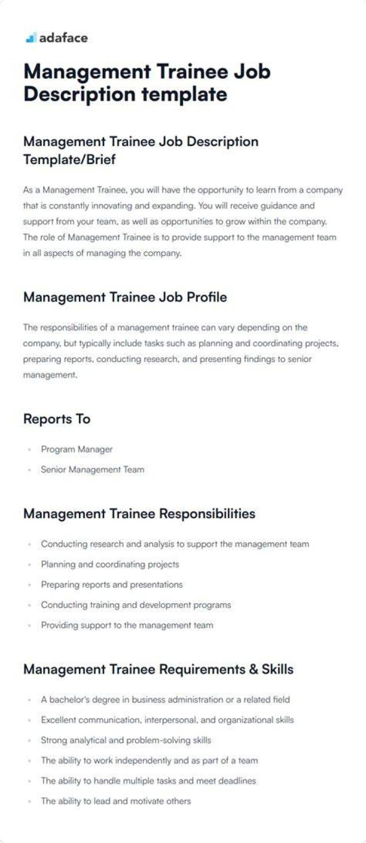 Is enterprise management trainee a good job?