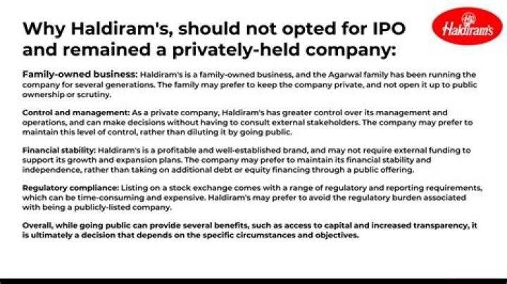 Is Haldiram listed in NSE?