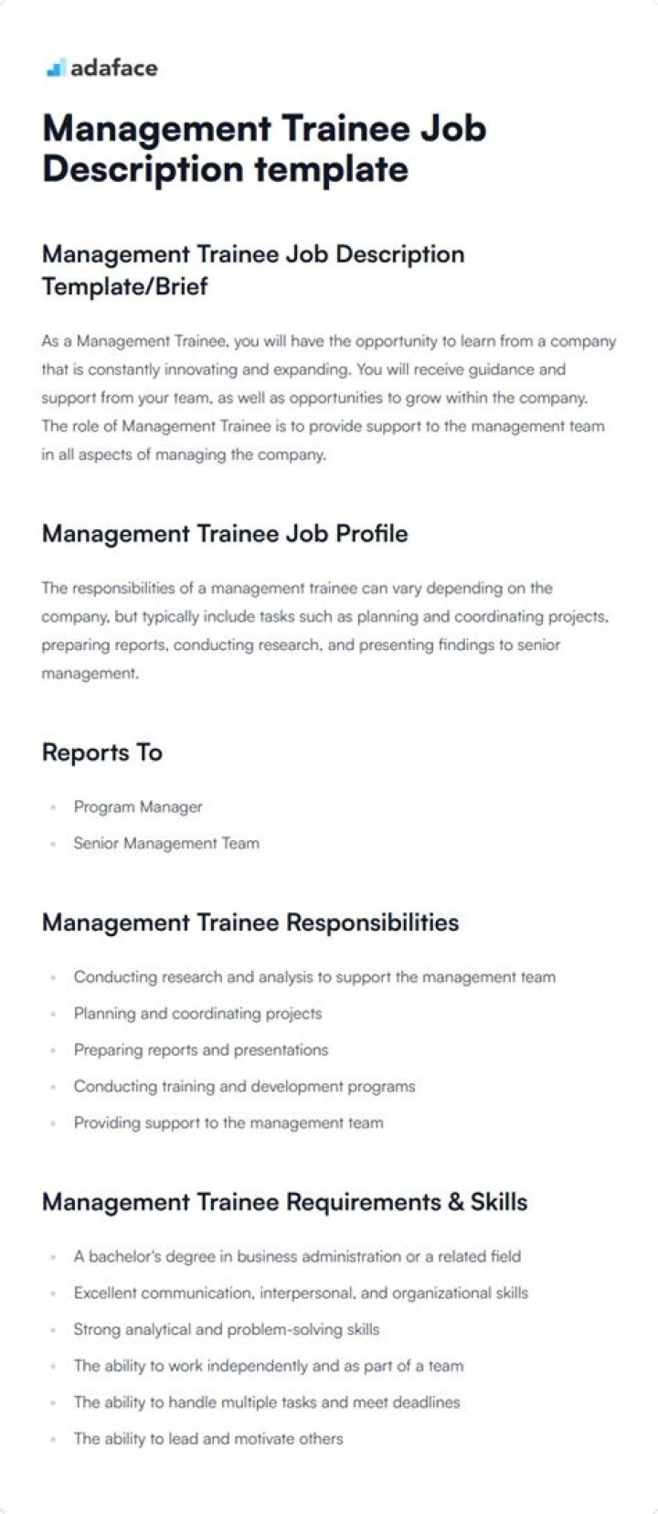 Is management trainee a permanent job?