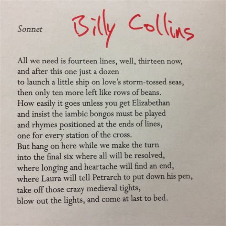 Is sonnet by Billy Collins a sonnet?