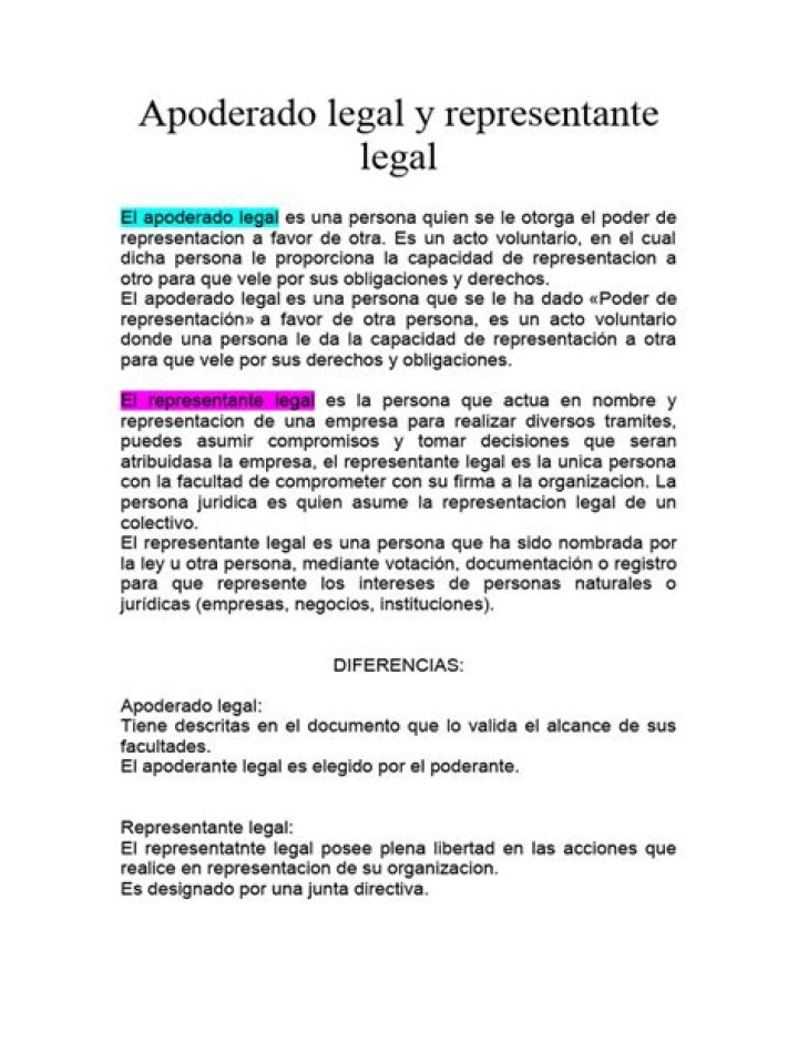 ¿Quién es el apoderado legal?