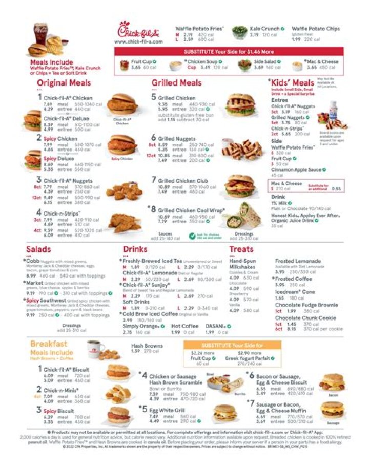 What's on the Chick fil a menu?
