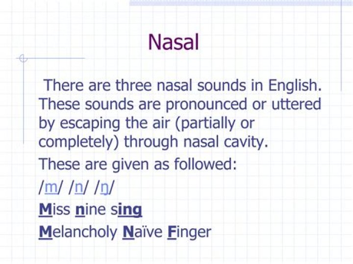 What are the 3 nasal sounds?