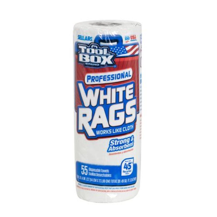 What are tool box white rags made of?
