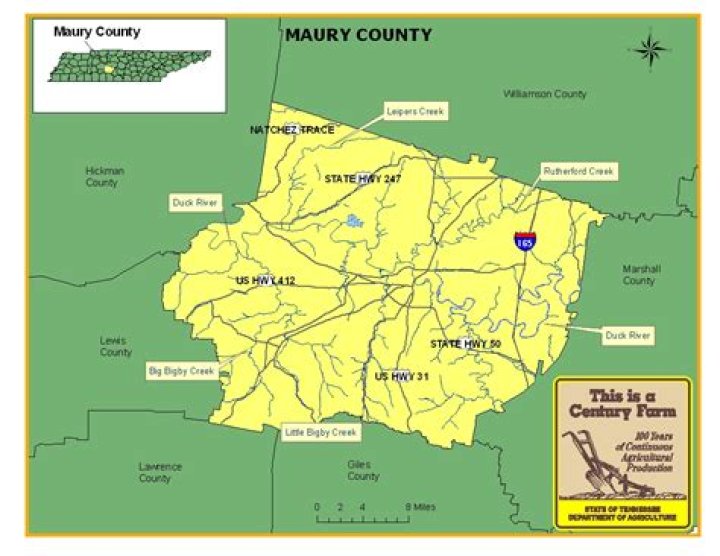 What cities are in Maury County TN?