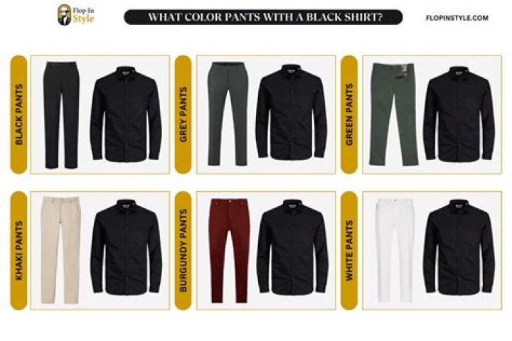 What color pants go with a black polo?