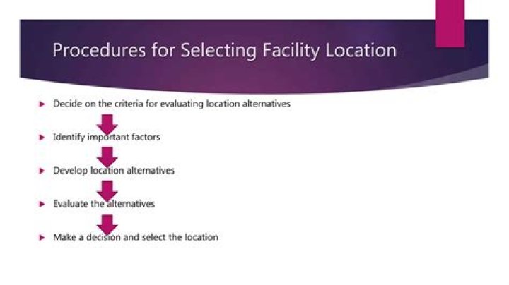 What criteria is used while selecting facility?