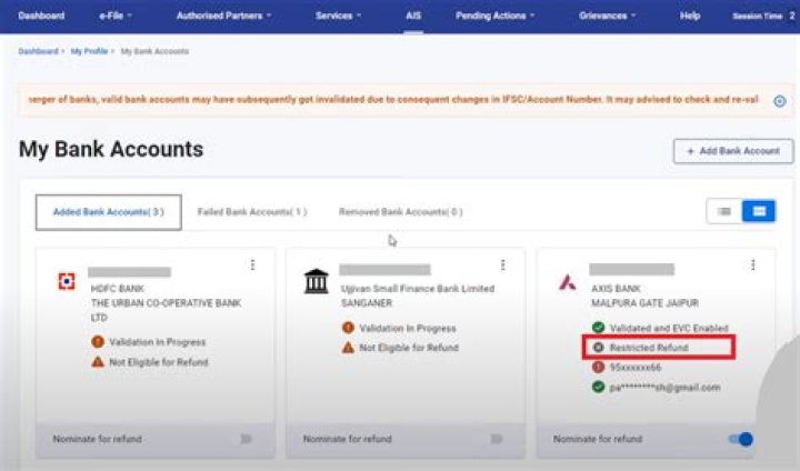 What does invalid bank account mean?