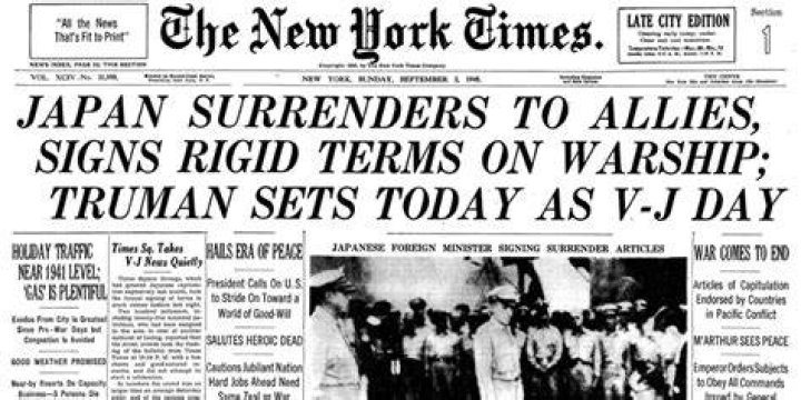 What happened on the 2nd September 1945?