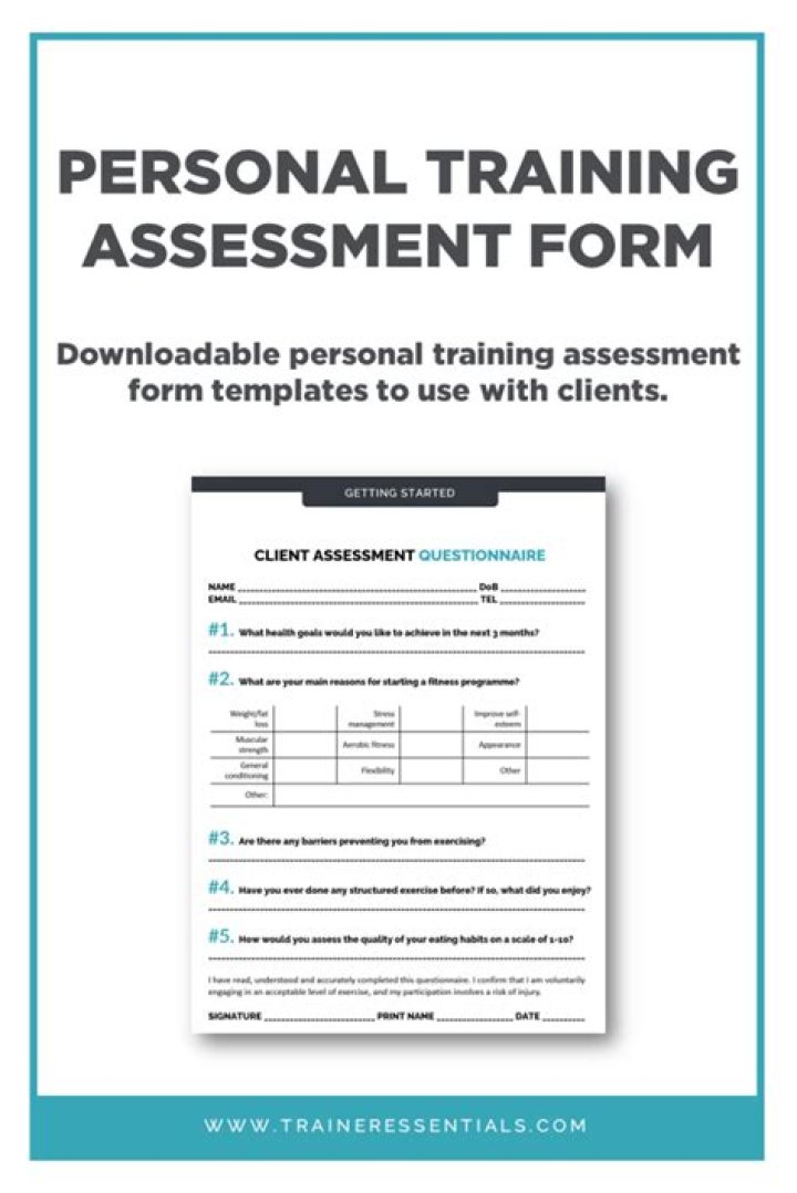 What is a personal training assessment?