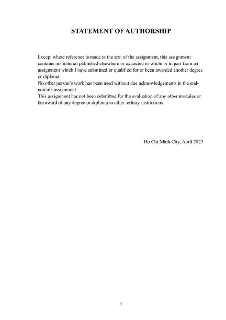 What is a statement of authorship?