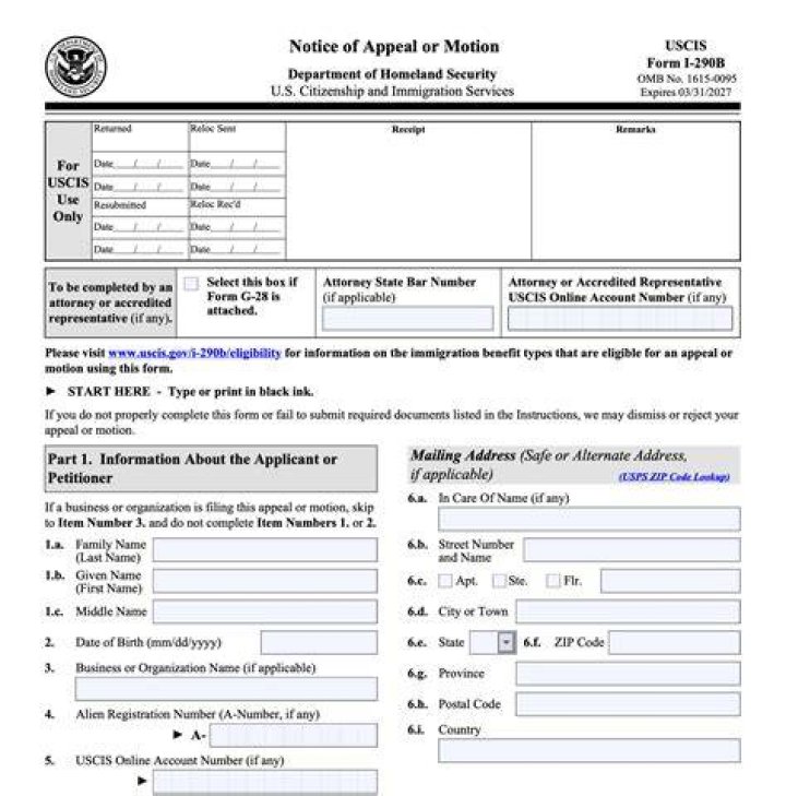 What is EOIR 29 form?
