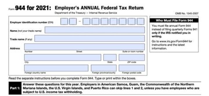 What is Form I 944 used for?
