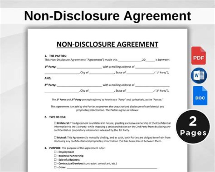 What is in a non disclosure agreement?