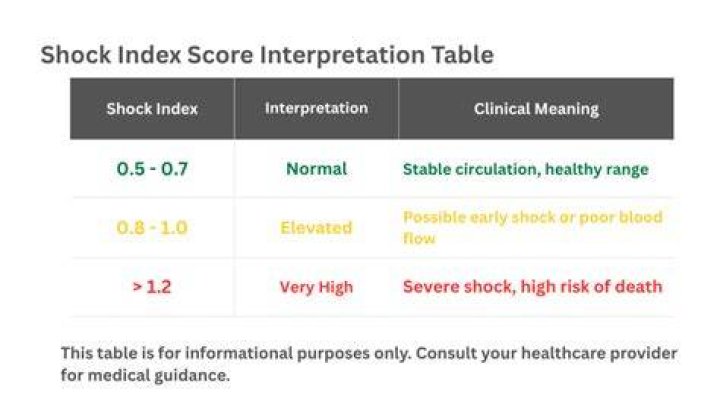 What is normal shock index?