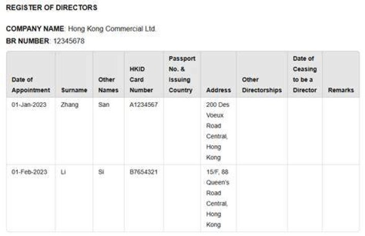 What is register of directors in company?