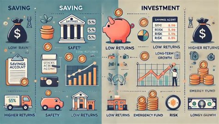 What is the difference between savings and investment in economics?