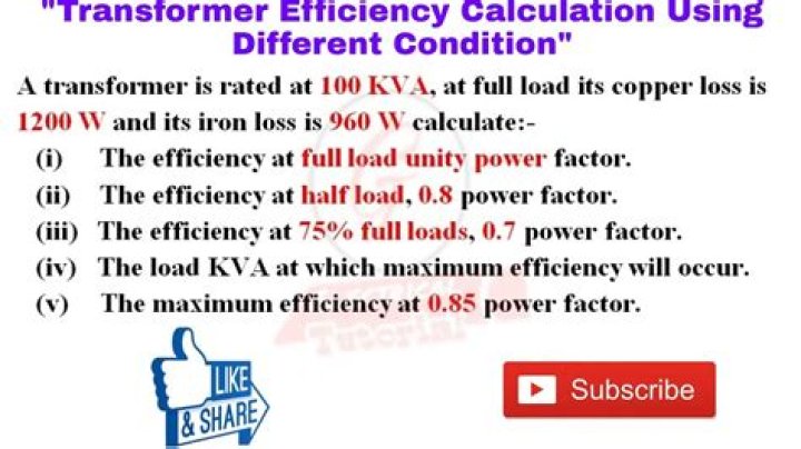 What is the efficiency of power transformer?