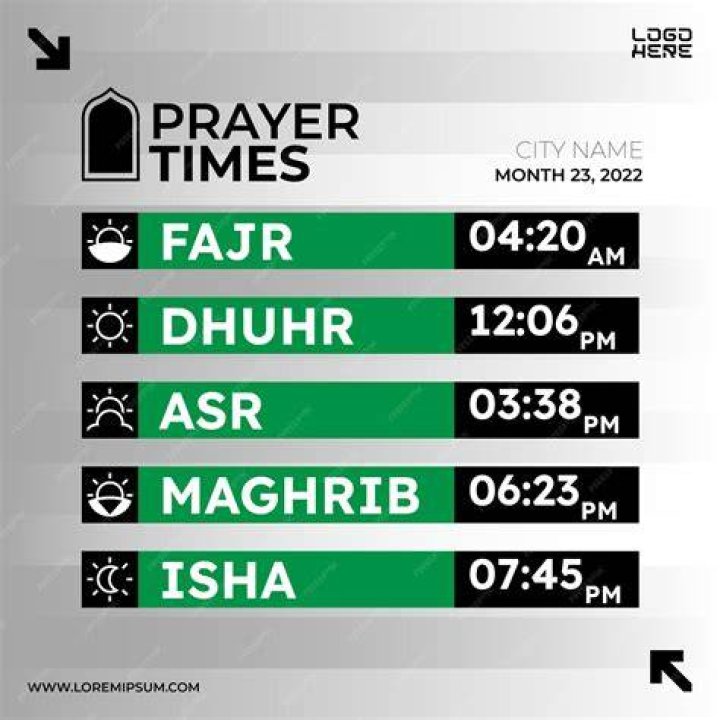 What is the prayer time in Ajman?