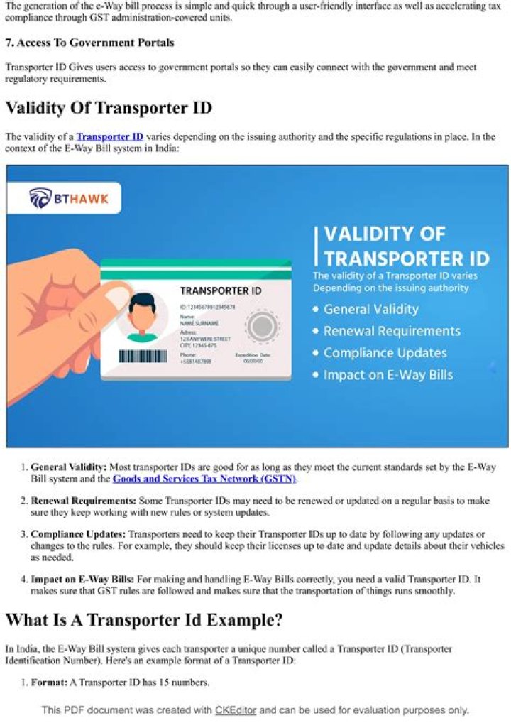 What is the transporter ID?