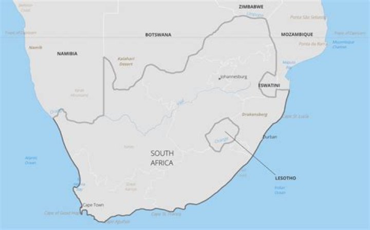 What two countries are surrounded by South Africa?