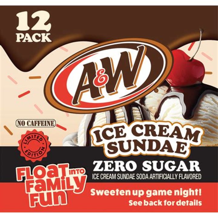 When did A&W Cream Soda go caffeine free?