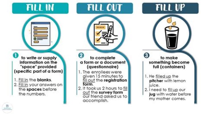 When to use fill out and fill up?