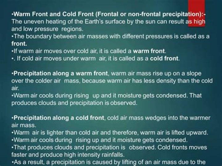 Where is frontal precipitation found?
