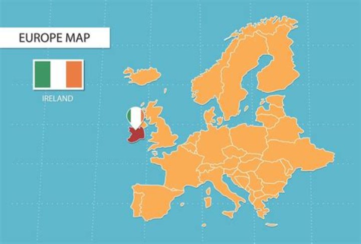 Where is Ireland on a map of Europe?
