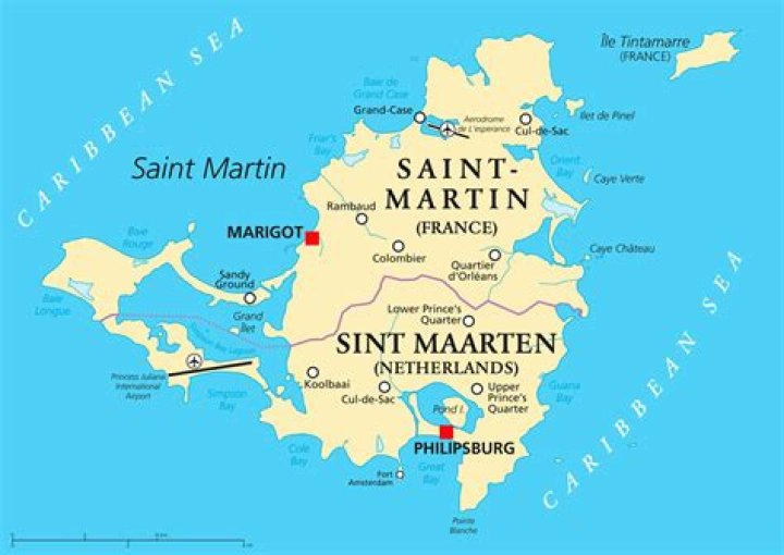 Where is St Martin Island in the Caribbean?