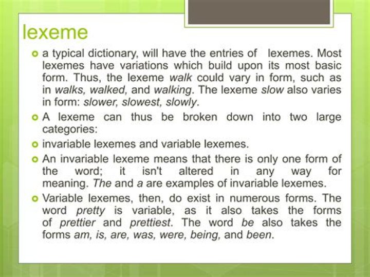 Which are the Lexemes?