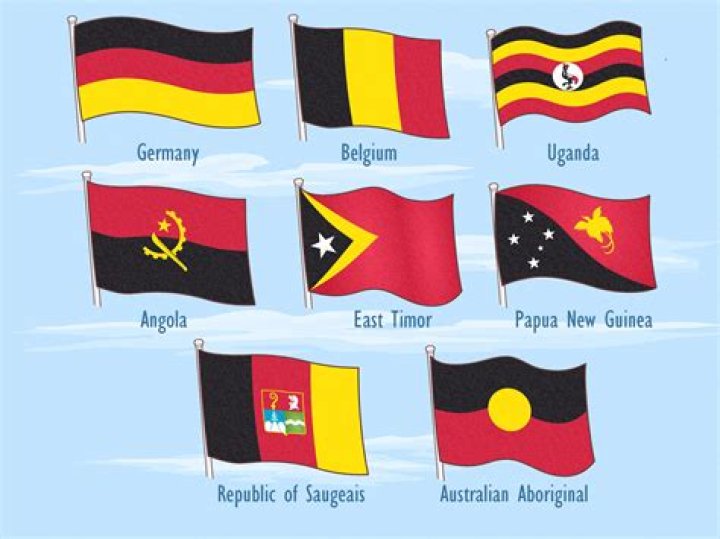 Which flag is black and red?