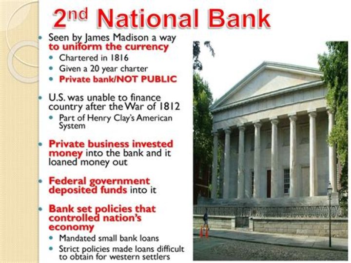 Who supported the 2nd National Bank?