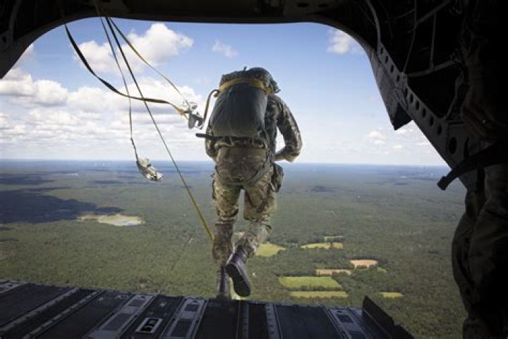 Who was the first person to parachute out of a plane?