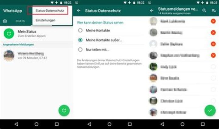 Wird bei WhatsApp Status Screenshot angezeigt?